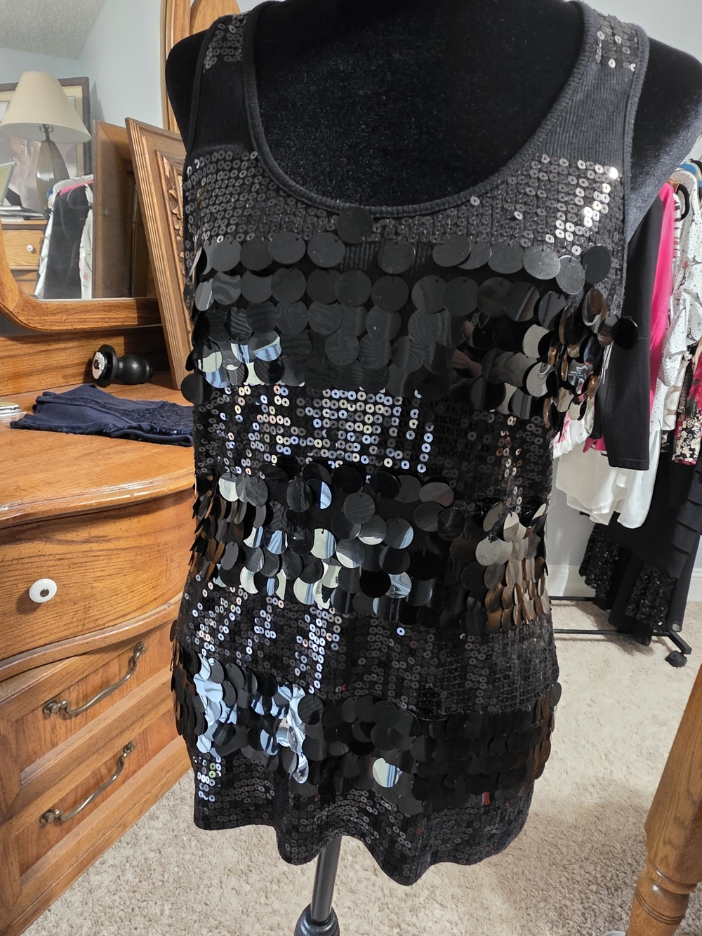 Moa Moa Black Knit Top with Bling.